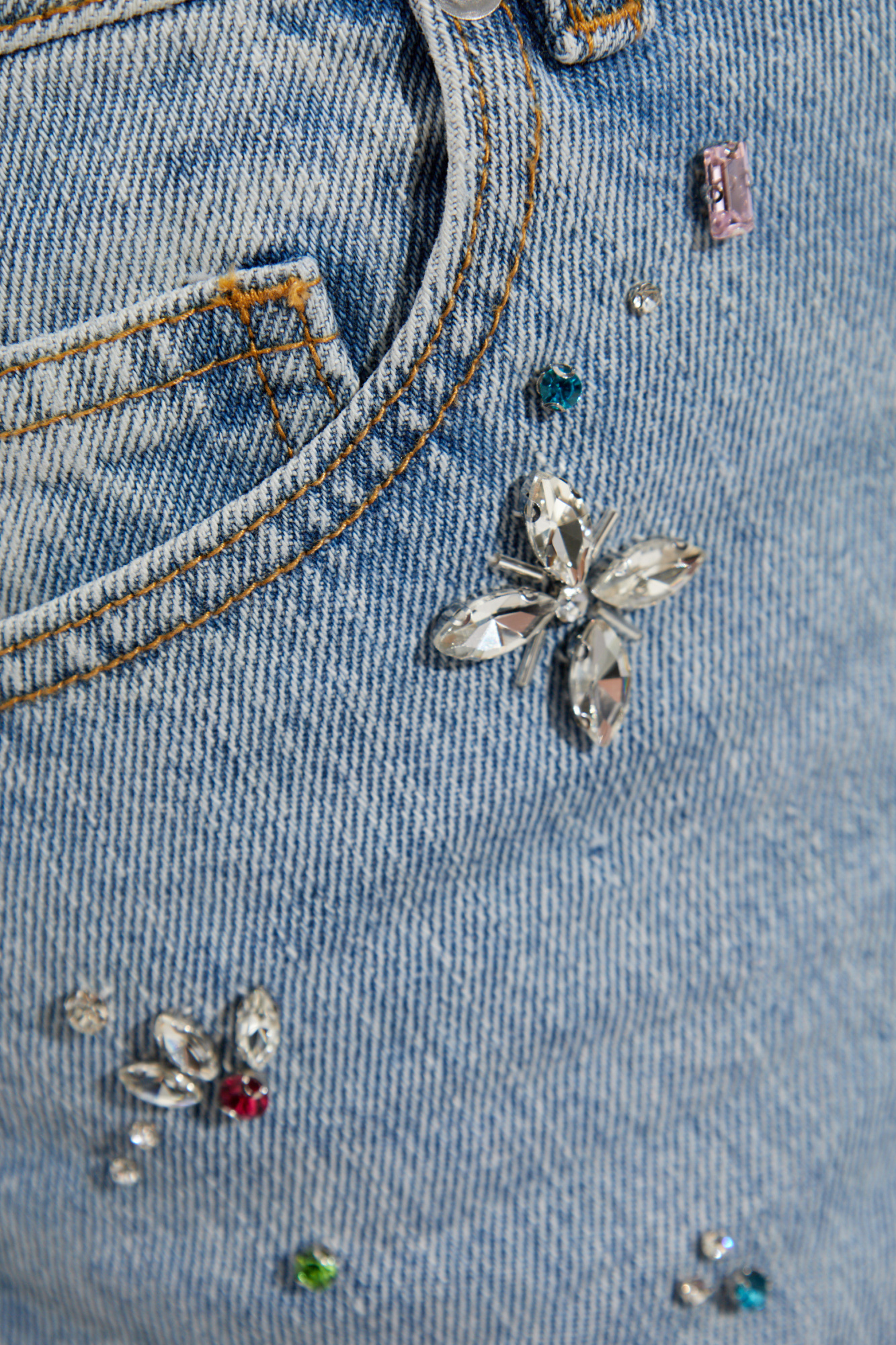 Self-Portrait Jeans with shimmering appliqués | Women's
